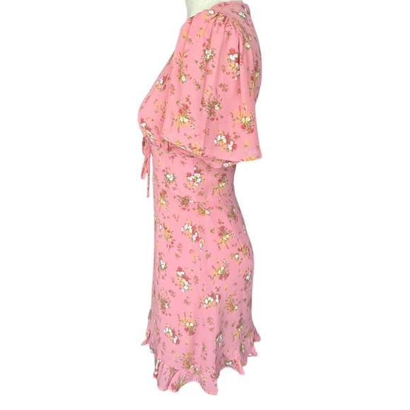 New Reformation Mya Mini Dress in Rosato Pink - Picture 8 of 12